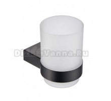 Стакан для ванной Milacio Ultra MCU.961.MB настенный, черный, стеклянный