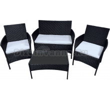 Комплект садовой мебели 4 в 1 Green Glade 71304 (стол+диван+2 кресла), тонированное стекло, антрацит