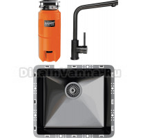 Комплект Мойка TopZero TZ RS 451, титан + Смеситель TPZ 201, титан + Измельчитель Omoikiri Nagare slim 900