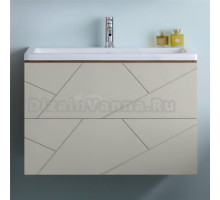 Тумба под раковину без столешницы Бриклаер Кристалл 80 латте, дуб крафт табачный