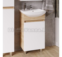 Тумба под раковину без столешницы Grossman Поло 45 дуб сонома светлый, белый глянцевый