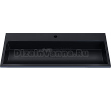 Мебельная раковина Uperwood Barsa 100 накладная, матовая черная, прямоугольная, литьевой мрамор