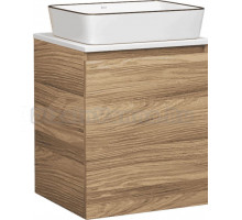 Тумба с раковиной Bauedge Dream Blackwood 50 подвесная, 1 дверца, белая, дуб, раковина Hotel NH1005