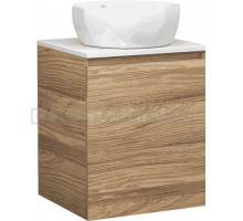 Тумба с раковиной Bauedge Dream Blackwood 50 подвесная, 1 дверца, белая, дуб, раковина Diamond NRD0021