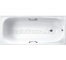 Стальная ванна White Wave Comfort 170x75 см, пристенная, белая, на ножках, с ручками