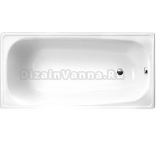 Стальная ванна White Wave Optimо 150x70 см, пристенная, белая, на ножках