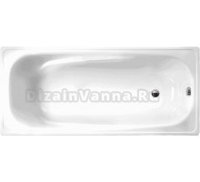 Стальная ванна White Wave Италика 170x75 см, пристенная, белая, на ножках
