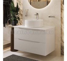 Тумба с раковиной BOND Cube 80 подвесная, белая матовая, с раковиной Circle S03-410