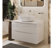 Тумба с раковиной BOND Cube 80 подвесная, белая матовая, с раковиной Cube S54-450