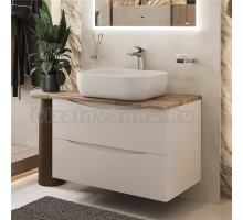 Тумба с раковиной BOND Cube 80 подвесная, белая, под дерево, с раковиной Cube S61-500