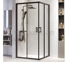 Душевой уголок RGW Passage PA-39B 90х90 см, профиль черный, стекло прозрачное