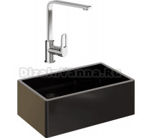 Комплект Мойка Domaci Сиена 50276-110, черная матовая + Смеситель STWORKI