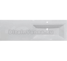 Раковина над стиральной машиной ESTETUS Даллас 150 R глянцевая белая, прямоугольная, искусственный камень, со столешницей слева