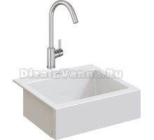 Комплект Мойка Domaci Сиена 50166-101, с 1 отверстием, белый глянец + Смеситель Ливорно