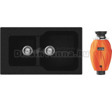 Комплект Мойка Omoikiri Maru 86-2-BL, черная + Измельчитель Nagare 1000