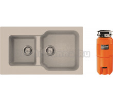 Комплект Мойка Omoikiri Maru 86-2-SA, бежевая + Измельчитель Nagare slim 1250