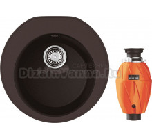 Комплект Мойка Omoikiri Miya 50R-DC, тёмный шоколад + Измельчитель Nagare 1000