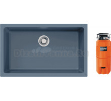 Комплект Мойка Omoikiri Okinoshima 76-U/I-SB, smoky blue + Измельчитель Nagare slim 500