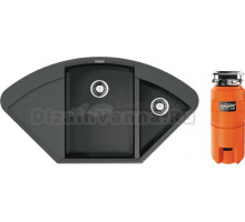 Комплект Мойка Omoikiri Sakaime 105C-PL, платина + Измельчитель Nagare slim 500