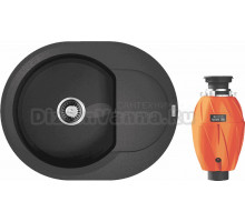 Комплект Мойка Omoikiri Sakaime 60E BL, черная + Измельчитель Nagare 750