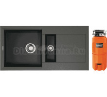 Комплект Мойка Omoikiri Sakaime 86-2-PL, платина + Измельчитель Nagare slim 1250