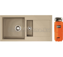 Комплект Мойка Omoikiri Sakaime 86-2-СH, шампань + Измельчитель Nagare slim 500