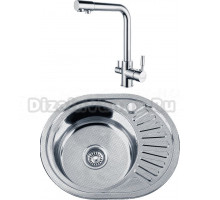 Комплект Мойка РМС MD8 MD8-5745OVL, L + Смеситель BOOU 91401