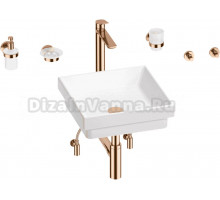 Комплект 9 в 1 Wellsee Doux 201005989 глянцевый белый, розовое золото