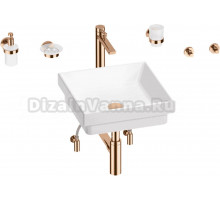 Комплект 9 в 1 Wellsee Doux 201005994 глянцевый белый, розовое золото