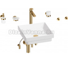 Комплект 9 в 1 Wellsee Doux 201006008 глянцевый белый, золото