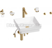 Комплект 9 в 1 Wellsee Doux 201006013 глянцевый белый, золото