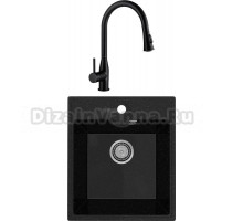 Комплект Мойка Practik PR-M 425-004, черный оникс + Смеситель Timo Saona 2336/03FL, черный