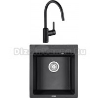 Комплект Мойка Granula 4651, черный + Смеситель Kludi Bingo star 428513978, черный