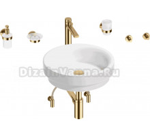 Комплект 9 в 1 Wellsee Doux 201006033 глянцевый белый, золото