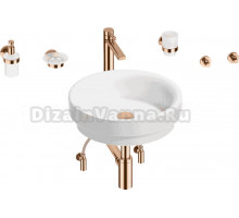 Комплект 9 в 1 Wellsee Doux 201006034 глянцевый белый, розовое золото