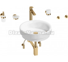 Комплект 9 в 1 Wellsee Doux 201006048 глянцевый белый, золото