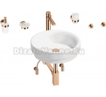 Комплект 9 в 1 Wellsee Doux 201006054 глянцевый белый, розовое золото