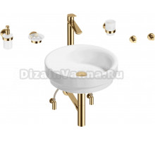 Комплект 9 в 1 Wellsee Doux 201006068 глянцевый белый, золото