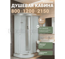 Душевая кабина EvaGold F121WS-R 120х80 см, прямоугольно-ассиметричная, низкий поддон, правая, матовый хром