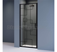 Душевая дверь в нишу RGW Stilvoll SV-05B 90 см, профиль матовый черный, стекло smart line matt