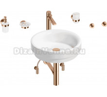 Комплект 9 в 1 Wellsee Doux 201006074 глянцевый белый, розовое золото