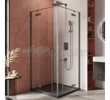 Душевой уголок Cezares Liner A-2 90х90 см, профиль оружейная сталь, стекло прозрачное