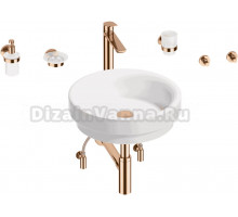 Комплект 9 в 1 Wellsee Doux 201006089 глянцевый белый, розовое золото