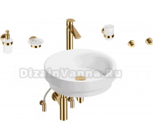 Комплект 9 в 1 Wellsee Doux 201006108 глянцевый белый, золото