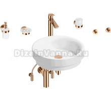 Комплект 9 в 1 Wellsee Doux 201006109 глянцевый белый, розовое золото