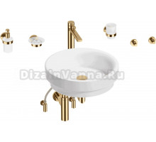 Комплект 9 в 1 Wellsee Doux 201006113 глянцевый белый, золото