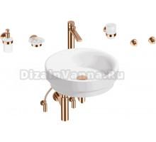 Комплект 9 в 1 Wellsee Doux 201006114 глянцевый белый, розовое золото