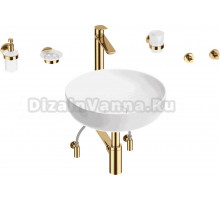 Комплект 9 в 1 Wellsee Chalice Perfection 201006128 глянцевый белый, золото