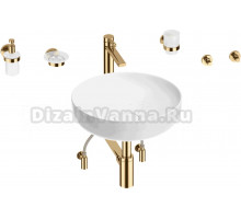 Комплект 9 в 1 Wellsee Chalice Perfection 201006133 глянцевый белый, золото