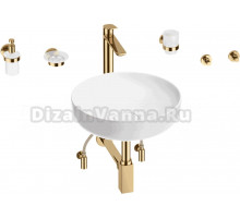Комплект 9 в 1 Wellsee Chalice Perfection 201006148 глянцевый белый, золото